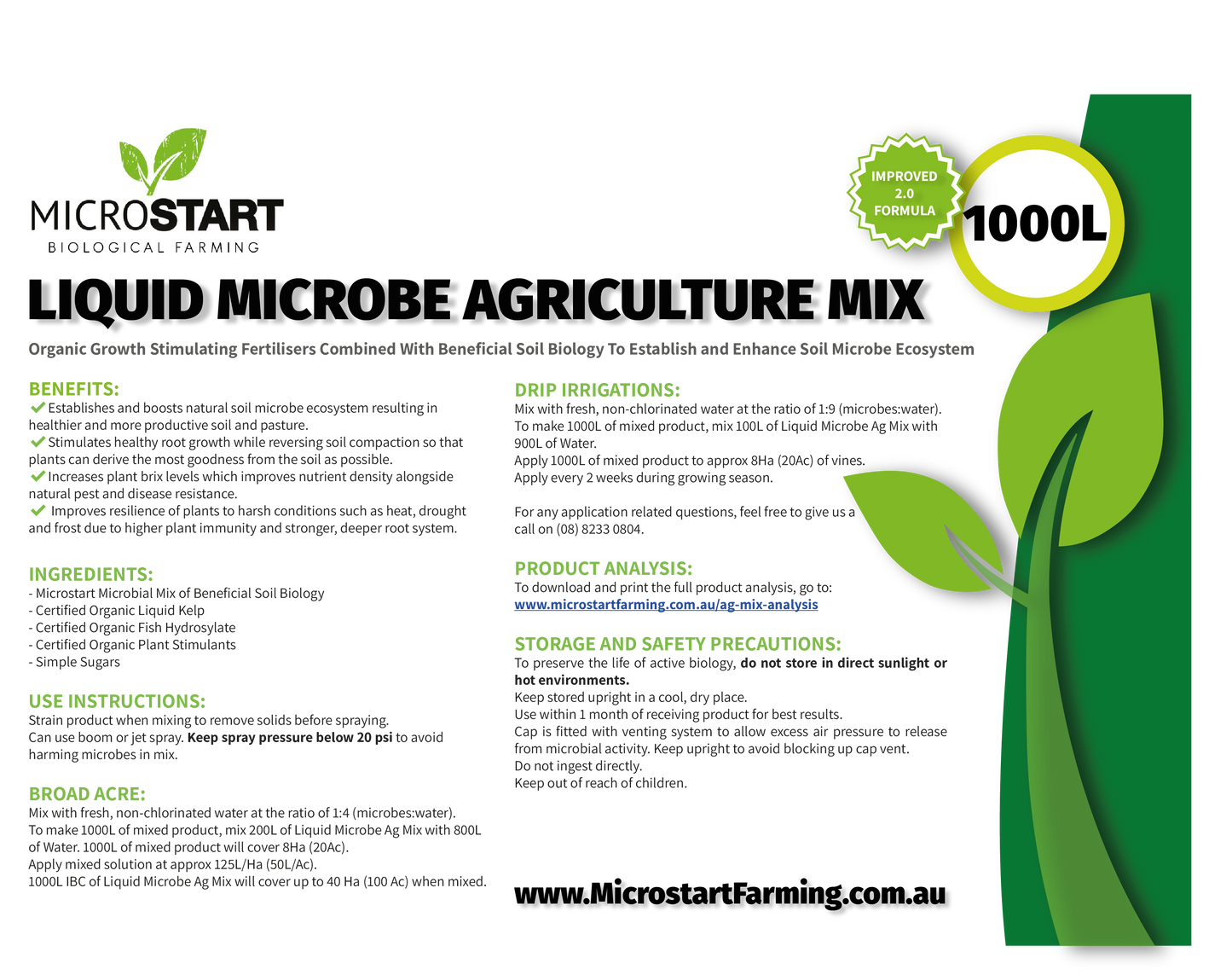 Liquid Microbe Agriculture Mix 1,000L